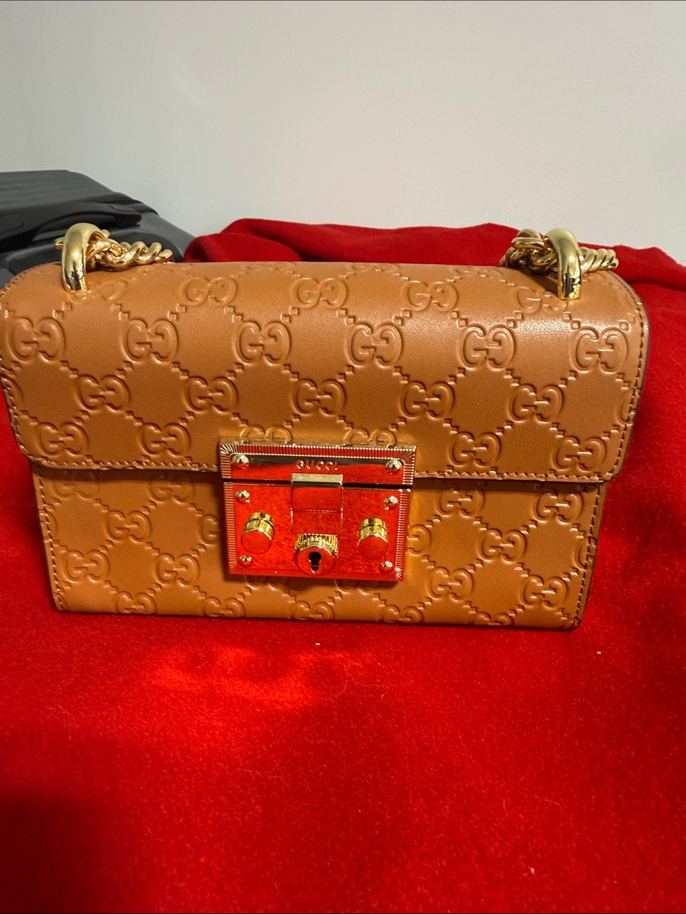 G Tan Signature Leather Shoulder Bag